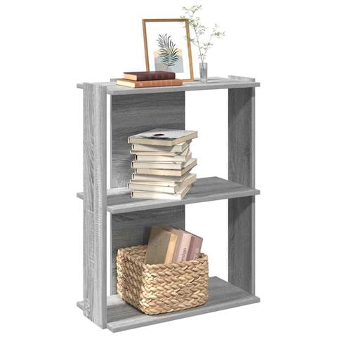 Libreria A 3 Ripiani Grigio Sonoma 60x30x80cm Legno Multistrato - Foto 1