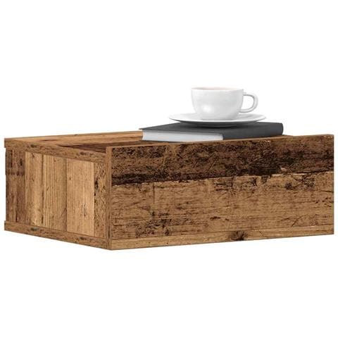 Comodino Pensile Legno Antico 40x30x15 Cm In Legno Multistrato - Foto 1