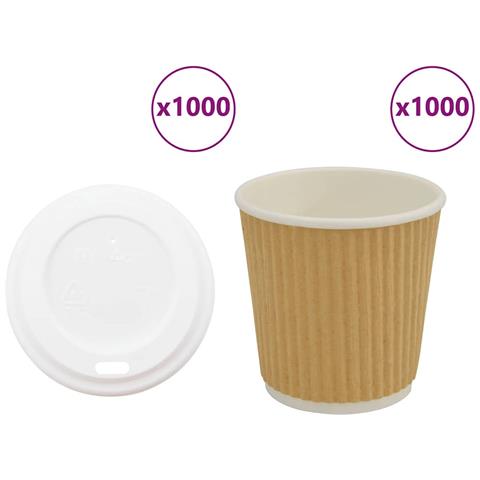 Tazze Da Caffè In Carta Con Coperchi 1000 Pz 4oz 100 Ml - Foto 1
