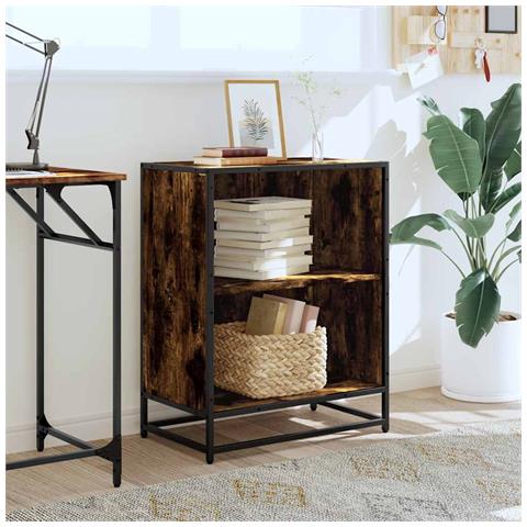 Libreria Rovere Fumo 60x35x76 Cm In Legno Multistrato - Foto 3