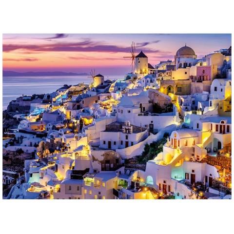 Puzzle Da 1500 Pezzi Tramonto A Santorini, Adulti E Bambini Dai 14 Anni, Evasion Collection, 12001532, Nathan - Foto 1