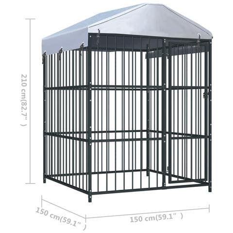 Canile Da Esterno Con Tetto 150x150x210 Cm - Foto 6
