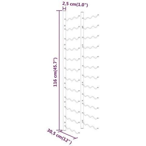 Lusso Casadino -  Portavini Da Parete Per 36 Bottiglie 2 Pz Oro In Ferro - Foto 7
