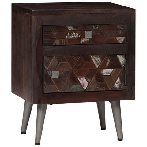 Comodino In Legno Massello Di Recupero 40x30x50 Cm - Foto 2