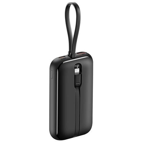 Batteria Esterna 10000mah Cavi Usb-c E Lightning Integrati Schermo Led, Nero - Foto 2