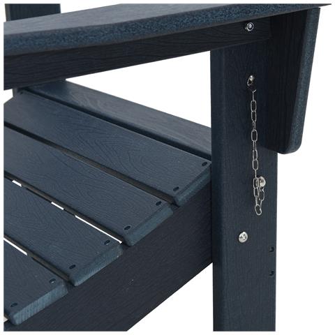 Set di Sedute da Giardino 3 Pezzi Blu Navy HDPE, Sedia Adirondack Pieghevole  Blu Navy 74.5x80.5x90 cm HDPE, Tavolino laterale Adirondack  Blu Navy 38x38x46 cm HDPE - Foto 9