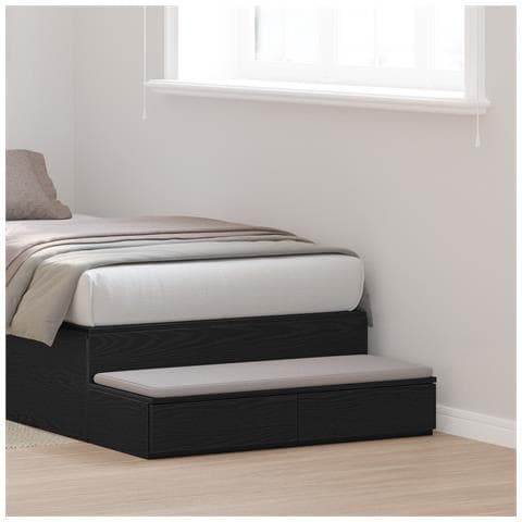 Cassetti per letto Neri 90x36,5x16,5 cm in legno ingegnerizzato - Foto 2