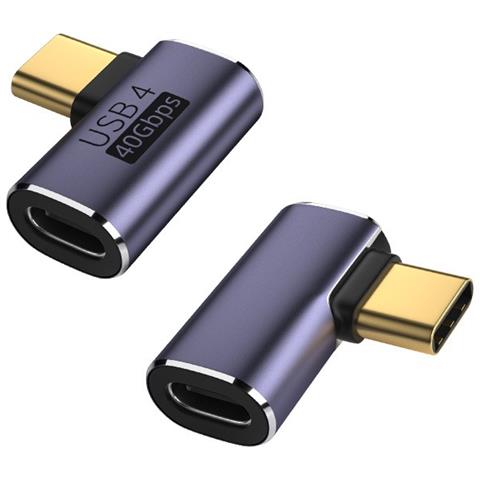 Adattatore Da Usb-c Femmina A Usb-c Maschio Angolato A 90 Gradi, Confezione Da 2, Supporta Trasferimento Dati 40gbps - Foto 1