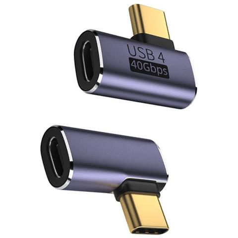 Adattatore Da Usb-c Femmina A Usb-c Maschio Angolato A 90 Gradi, Confezione Da 2, Supporta Trasferimento Dati 40gbps - Foto 2