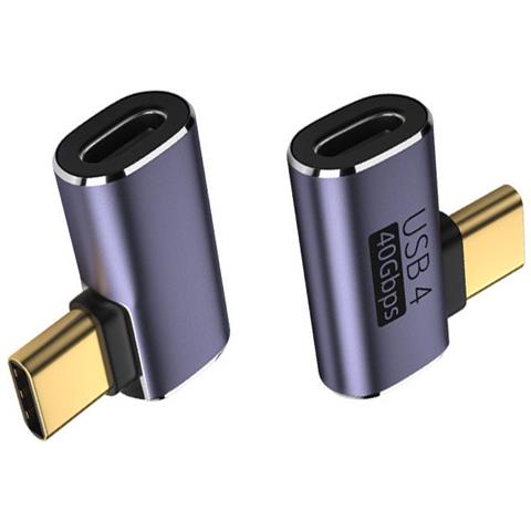 Adattatore Da Usb-c Femmina A Usb-c Maschio Angolato A 90 Gradi, Confezione Da 2, Supporta Trasferimento Dati 40gbps - Foto 3
