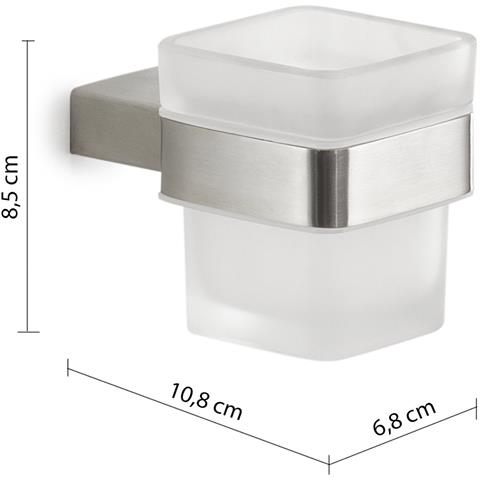 Portaspazzolini Da Muro In Acciaio Inox Aisi 304 E Cromall A510 Serie Maui Satinato - Foto 2