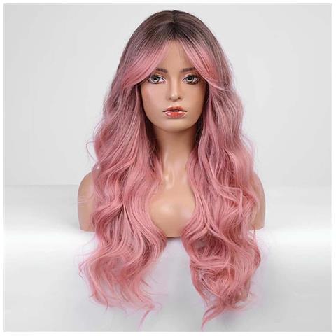 Parrucca Lunga Ondulata Rosa - Look Naturale E Versatile - Foto 1