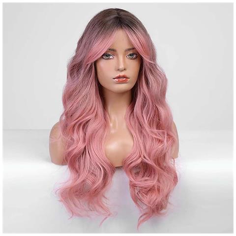 Parrucca Lunga Ondulata Rosa - Look Naturale E Versatile - Foto 2