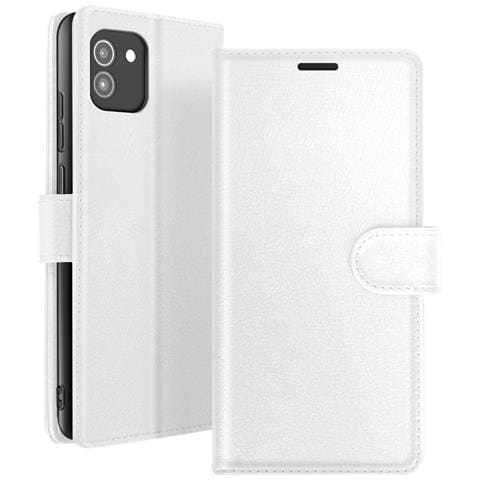 Custodia A Portafoglio Per Galaxy A03 Con Funzione Di Supporto E Linguetta Magnetica, Bianco - Foto 1