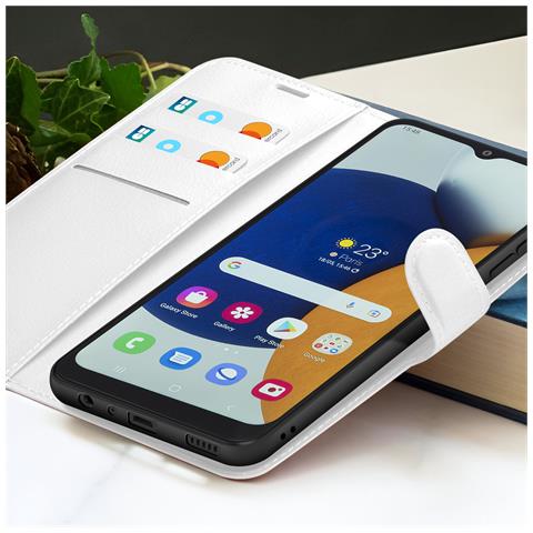Custodia A Portafoglio Per Galaxy A03 Con Funzione Di Supporto E Linguetta Magnetica, Bianco - Foto 5