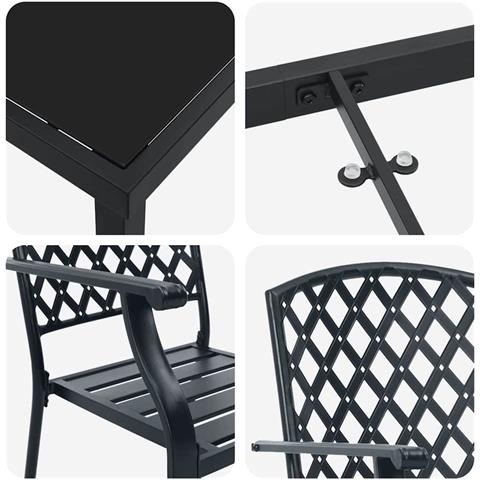Set da Pranzo per Giardino 3 pcs Antracite Acciaio - Foto 9