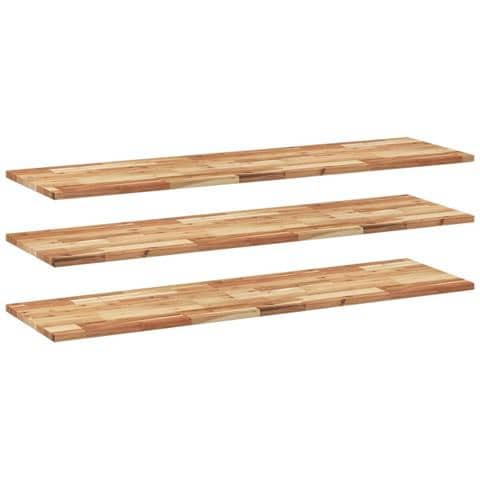 Mensole da Parete 3 pz 140x40x2 cm Legno Acacia Rifinito a Olio - Foto 1