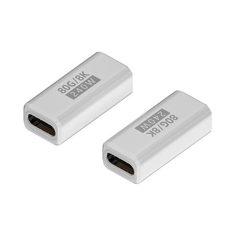 Adattatore Femmina-femmina Usb-c 240w 80gbps, Supporta Video 8k@ 60hz E Ricarica Pd (confezione Da 2) White - Foto 1