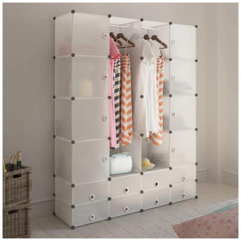 Armadietto Modulare 18 Scomparti Bianco 37 X 146 X 180,5 Cm - Foto 8