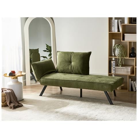 Chaise Longue Versione Sinistra Rocamadour Tessuto Verde - Foto 1