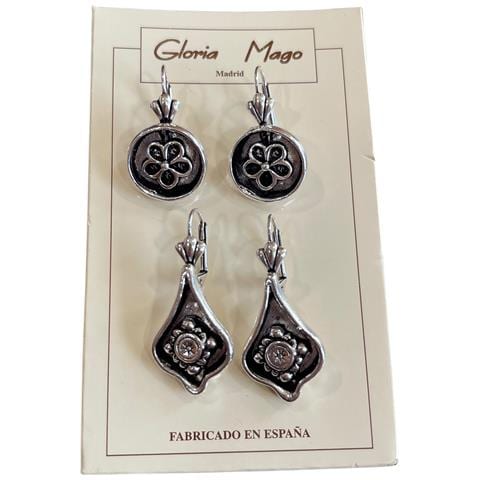 Confezione Di Orecchini A Lobo In Argento Anticato 10µ - Foto 1