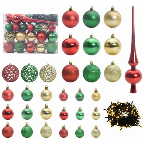 Set di Palle di Natale con 150 LED 61 pcs Multicolore Plastica - Foto 1