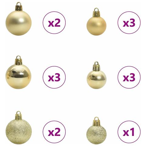 Set di Palle di Natale con 150 LED 61 pcs Multicolore Plastica - Foto 9