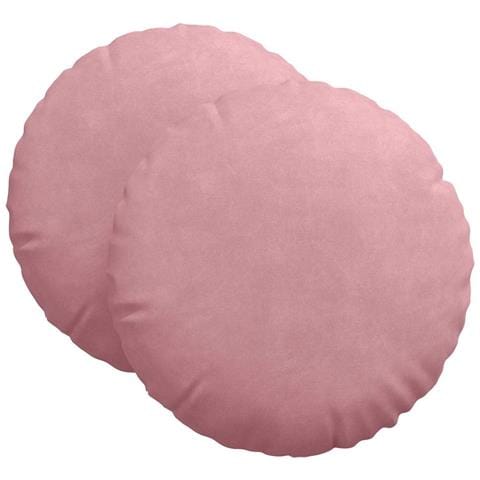 Cuscini per Seduta 2 pcs Rosa Ø 40 x 13 cm Velluto - Foto 1