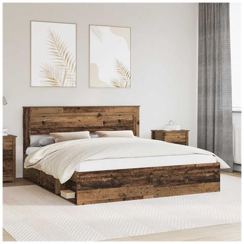 Struttura del letto Legno vecchio 200 x 200 cm Pino massello - Foto 2