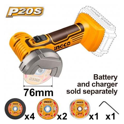 Mini Flex Smerigliatrice a Batteria 20V INGCO Taglio Laterale nuda solo Macchina - Foto 1