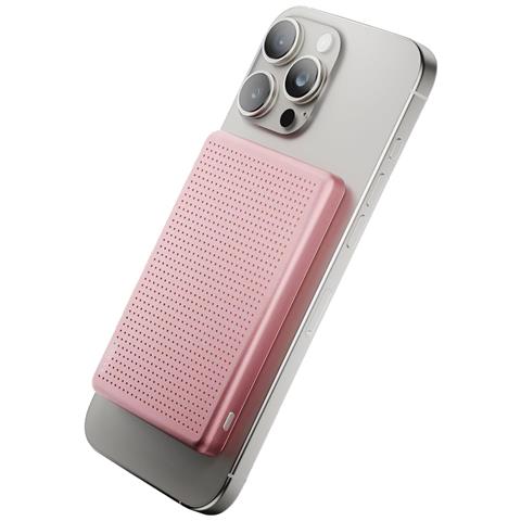 Batteria Esterna 5000 Mah Magsafe E Qi2 15 W Con Cavo Usb-c Pd 20 W, Rosa - Foto 4