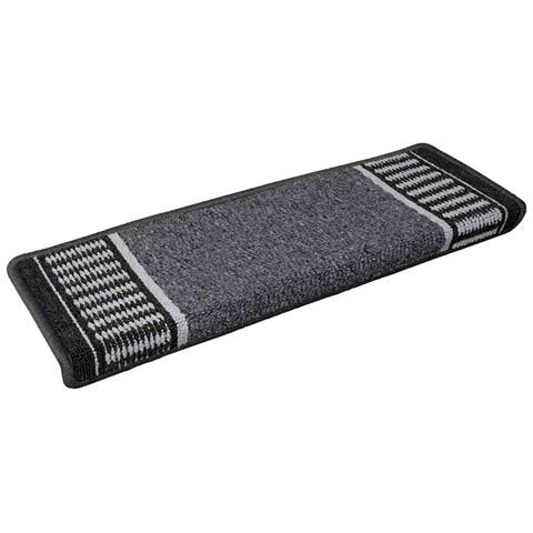 Tappetini per scale autoadesivi 15 pcs Antracite 65 x 21 x 4 cm - Foto 1