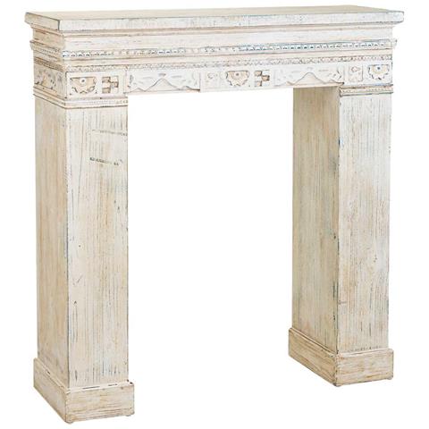 Cornice Camino In Legno Bianco 100x30x110h - Foto 1