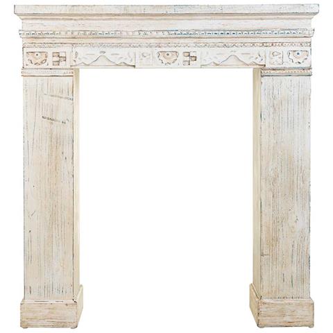 Cornice Camino In Legno Bianco 100x30x110h - Foto 2