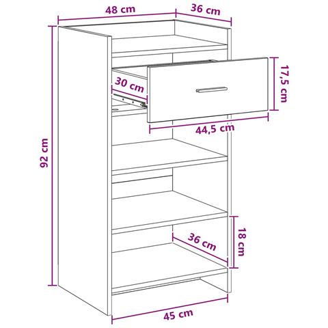 Mobile per scarpe Bianco 48 x 36 x 92 cm Legno ingegnerizzato - Foto 9