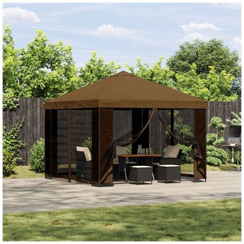 Gazebo da giardino con pareti laterali 3 x 3 m Tortora - Foto 2