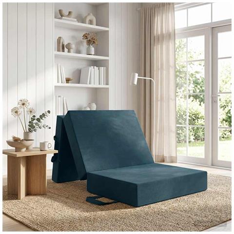 Divano Letto Pieghevole 75 x 63 x 45 cm Blu - Foto 2