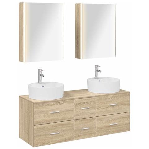 Set di mobili per il bagno 5 pcs Rovere Sonoma - Foto 1