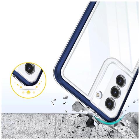 Trasparente Samsung Galaxy S21 + 5g (s21 Plus 5g) Custodia 3 In 1 Con Cornice, Cover In Gel, Blu - Foto 1