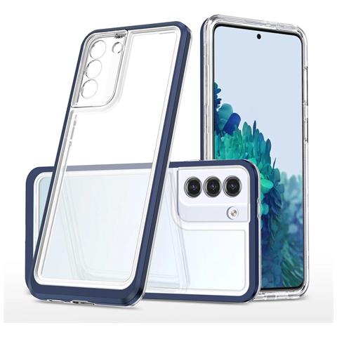 Trasparente Samsung Galaxy S21 + 5g (s21 Plus 5g) Custodia 3 In 1 Con Cornice, Cover In Gel, Blu - Foto 5