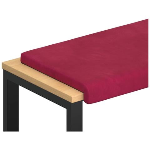 Cuscino per panchina Velluto Rosso Vino Profondità 35 cm - Foto 1