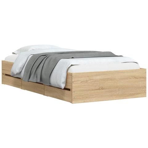 Telaio del letto con storage Rovere Sonoma Legno ingegnerizzato - Foto 1