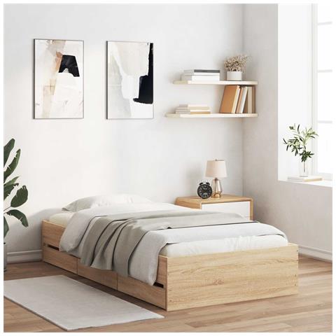 Telaio del letto con storage Rovere Sonoma Legno ingegnerizzato - Foto 9