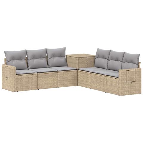 Set di divani 7 pz Beige e Grigio Chiaro - Foto 1