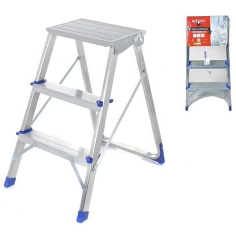 Scaletta in Alluminio 3 gradini e Piedini Antiscivolo - Foto 3