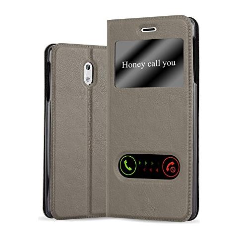 Custodia Compatibile Con Nokia 3 2017 In Bruno Pietra - Coperchio Protettivo Con Chiusura Magnetica, Funzione Stand E 2 Finestre Di Visualizzazione - Foto 1