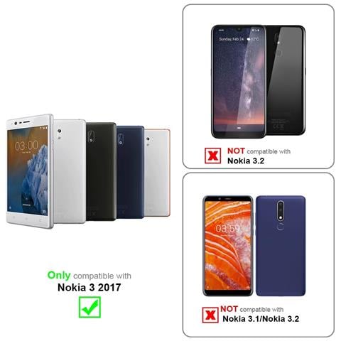 Custodia Compatibile Con Nokia 3 2017 In Bruno Pietra - Coperchio Protettivo Con Chiusura Magnetica, Funzione Stand E 2 Finestre Di Visualizzazione - Foto 10