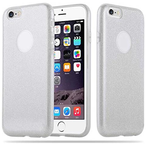 Custodia Compatibile Con Apple Iphone 6 / Iphone 6s In Polvere Di Stelle Argento - Silicone Tpu E Hard Case Coperchio Protettivo In Design Glitterato - Foto 1