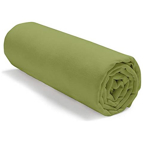 Oggi Lenzuola Con Angoli Elasticizzati, In Jersey Di Cotone, 90 X 190 Cm, Colore Verde Bambu, Bambu, 90x190 - Foto 2