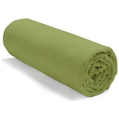 Oggi Lenzuola Con Angoli Elasticizzati, In Jersey Di Cotone, 90 X 190 Cm, Colore Verde Bambu, Bambu, 90x190 - Foto 3